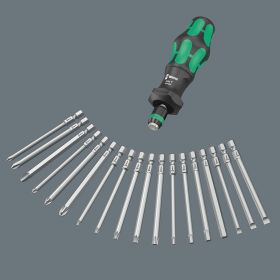 Wera Tools Kraftform Kompakt Turbo Screwdriver with SAE Bits (18 Bits)