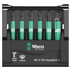 Wera 1/4â€³ Drive TORX Impact Bit Set and Carrying Case (6 Piece)