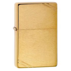 Zippo Windproof Lighter Vintage Brushed Brass w/Slashes