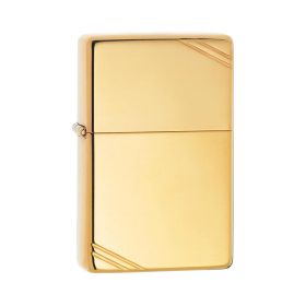 Zippo Windproof Lighter Vintage High Polish Brass w/Slashes