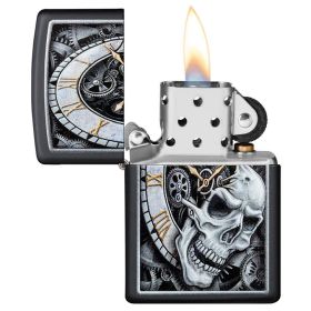 Zippo Windproof Lighter Skull Clock Design