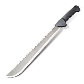 Kilimanjaro 21" Machete (BM21) with Serrated Back and Black Finish with Nylon Storage Sheath