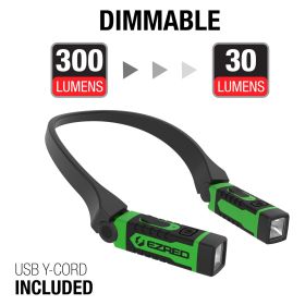 EZ RED ANYWEAR Rechargeable Neck Light for Hands-Free Lighting Green