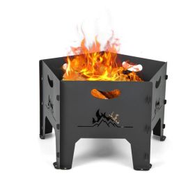 Portable Stove Fire Pit for Outdoor Camping Hiking Traveling (Type: Style A, Color: black)