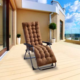 67x22in Chaise Lounger Cushion Recliner Rocking Chair Sofa Mat Deck Chair Cushion (Color: Thicken Coffee)