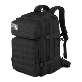 Military 3P Tactical 45L Backpack | Army 3 Day Assault Pack | Molle Bag Rucksack | Range Bag (Color: black)